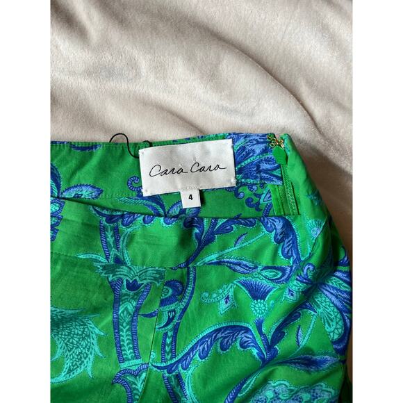 Cara Cara Tisbury Midi Skirt Size 4 Green Bird Jacobean - Picture 2 of 7